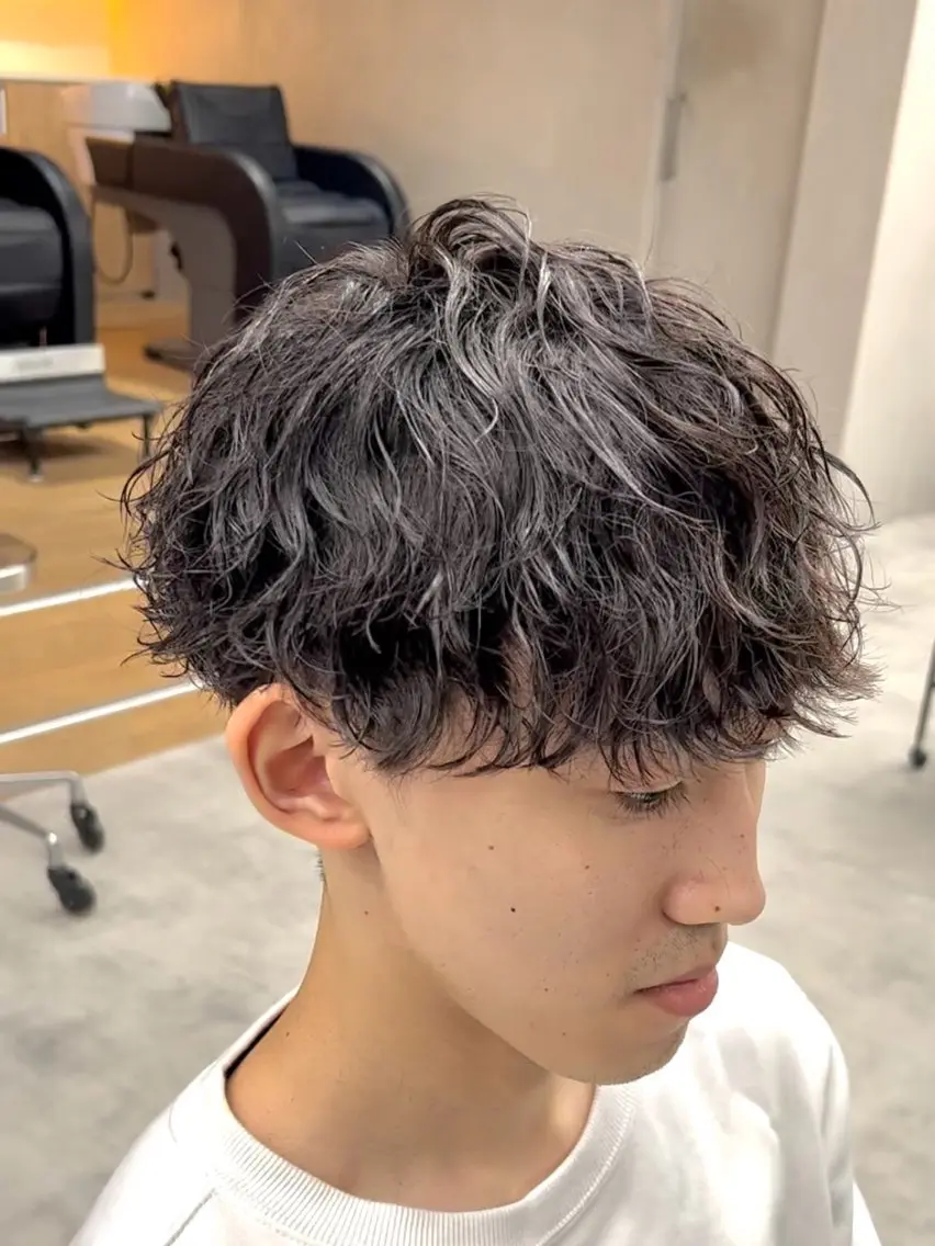 ショート パーマ メンズ メンズパーマ ツイストスパイラルパーマ スパイラルパーマ カット パーマ メンズパーマ/ 新潟駅/佐藤裕のヘアスタイル