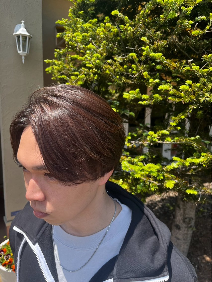 カラー メンズ ブラウンカラー ナチュラルブラウン ヘアカラー ヘアルームflat くしろのヘアスタイル
