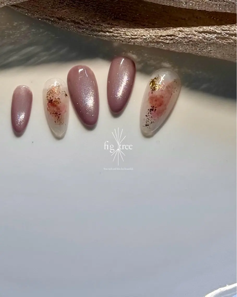 ネイル アートネイル ニュアンスネイル ワンカラーネイル ピンク figtree hikariのネイルデザイン