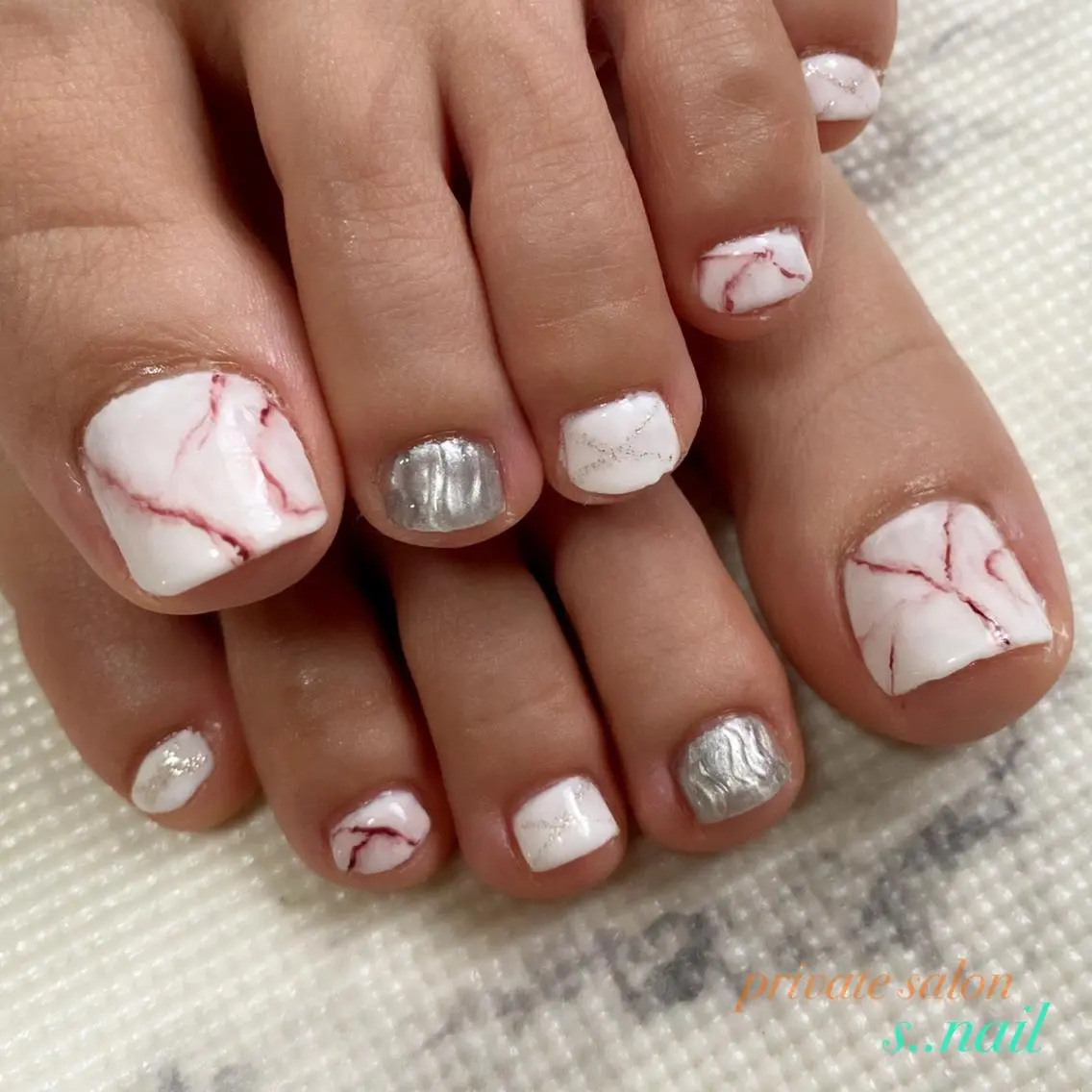 ネイル ブラウン 大理石ネイル(マーブル) ハンドネイル フットネイル s..nail / MORITAのネイルデザイン