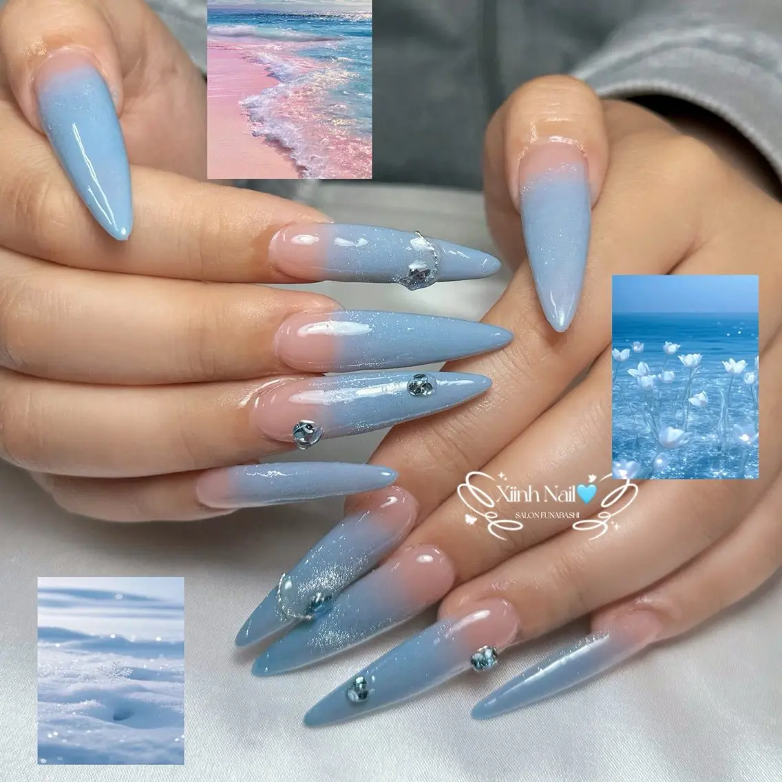 ネイル チークネイル 桜ネイル 長さ出し フットネイル ジェルネイル ハンドネイル XIINH NAIL SALONのネイルデザイン