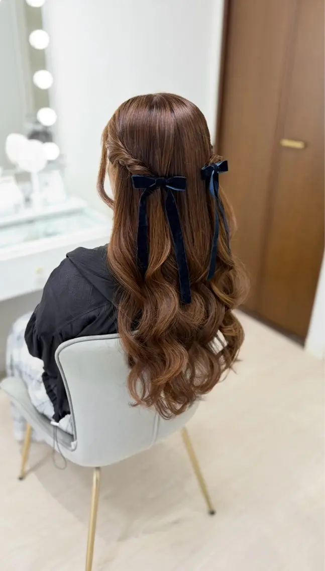 ロング ヘアアレンジ ヘアセット ヘアセットサロン /上坪愛美のヘアスタイル