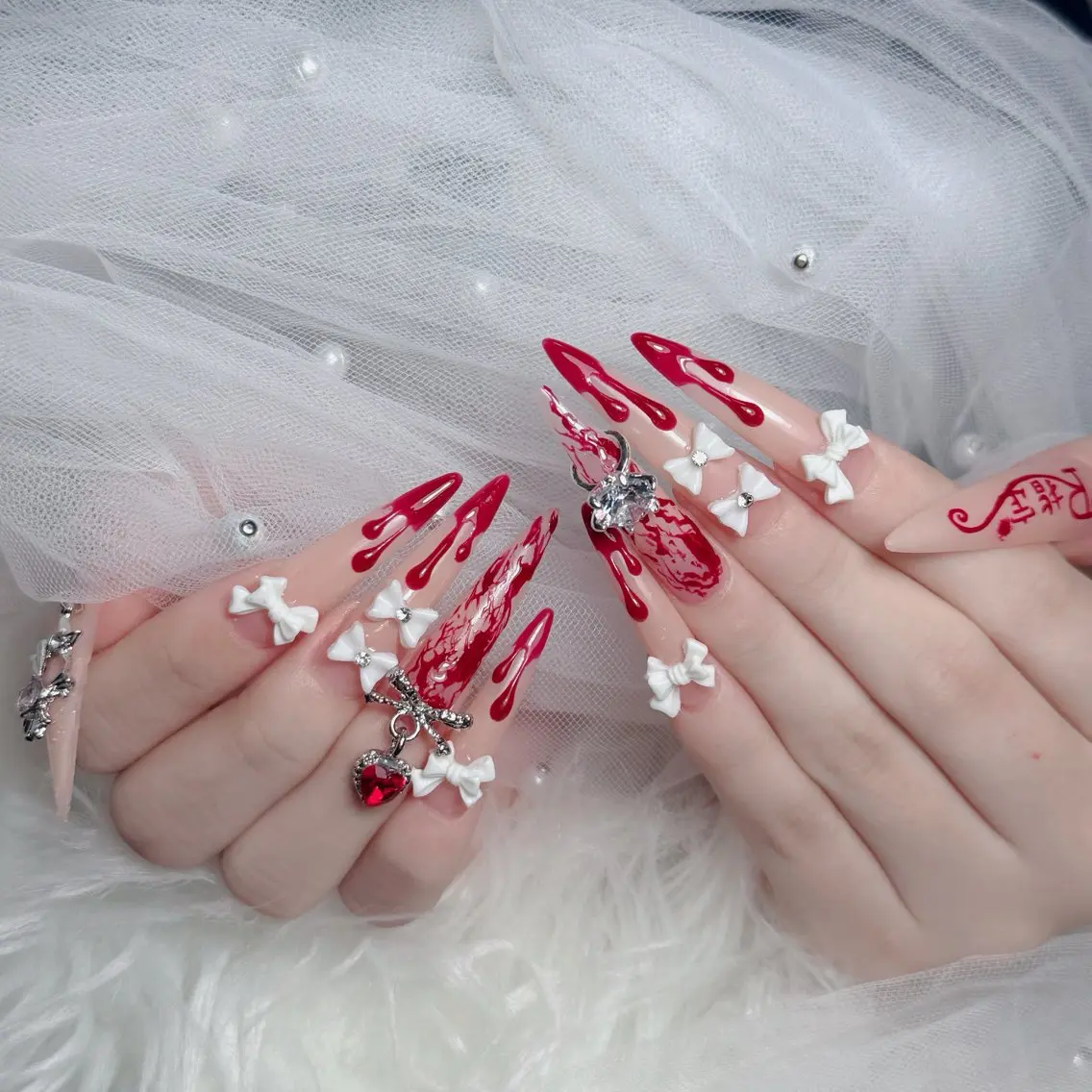 ネイル チークネイル 長さ出し フラッシュネイル フレンチネイル グラデーション ハンドネイル Lenie Nail Salonのネイルデザイン