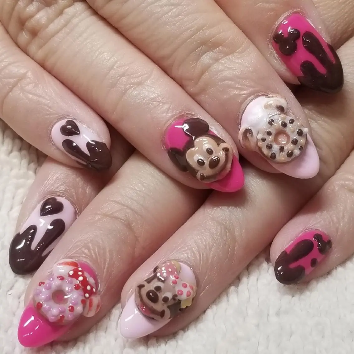 ネイル ピンク バレンタイン ハンドネイル よしだ ひろきのネイルデザイン