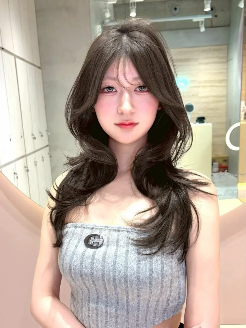 ロング カット トリートメント ヘアセット 大宮ブリーチ縮毛⭕️ 暗髪レイヤーしょうまのヘアスタイル