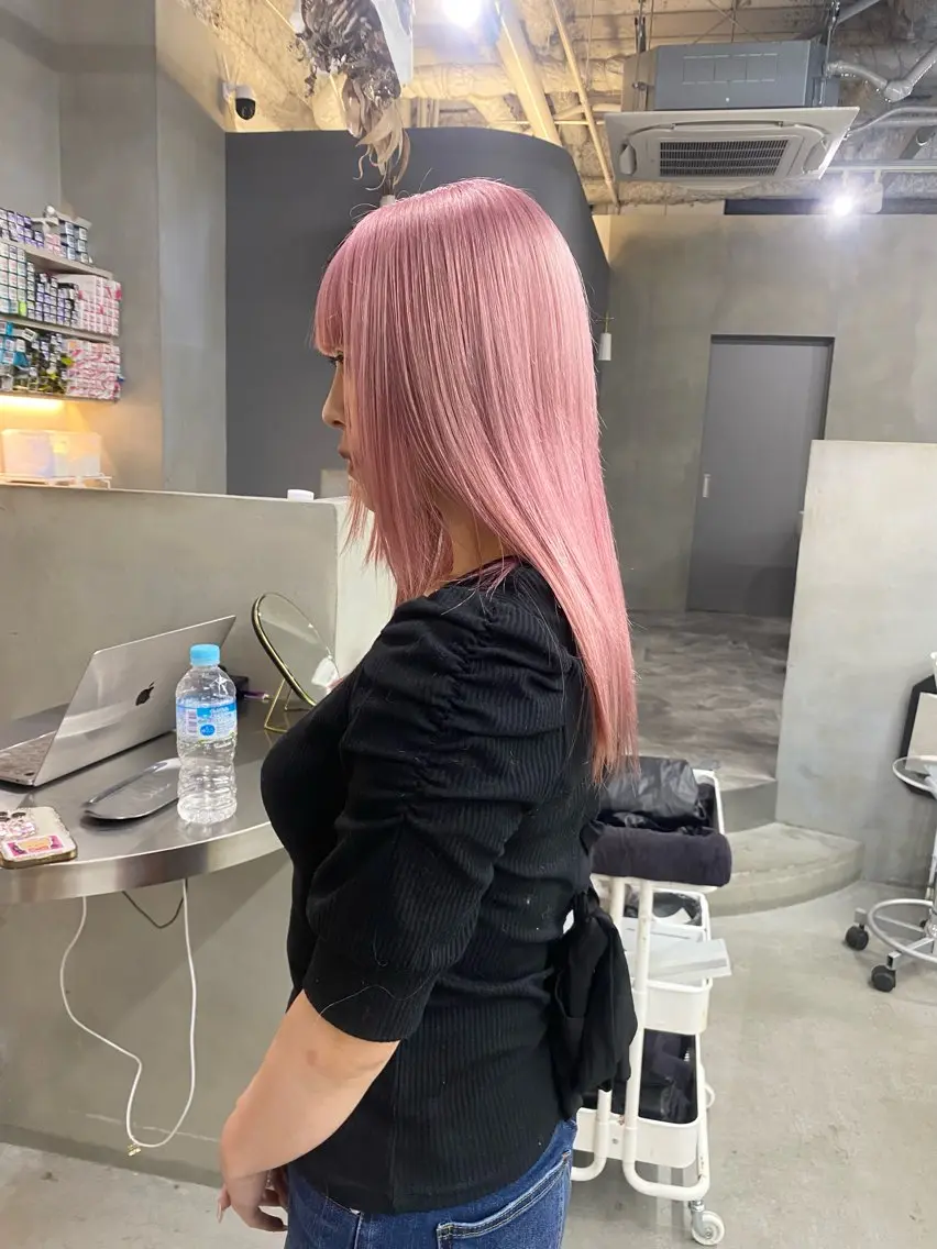セミロング カラー ヘアカラー 前橋 姫奈のヘアスタイル