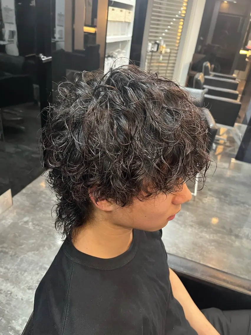 ショート メンズ メンズブリーチ スペインカール YUUMI /堀江美容室のヘアスタイル