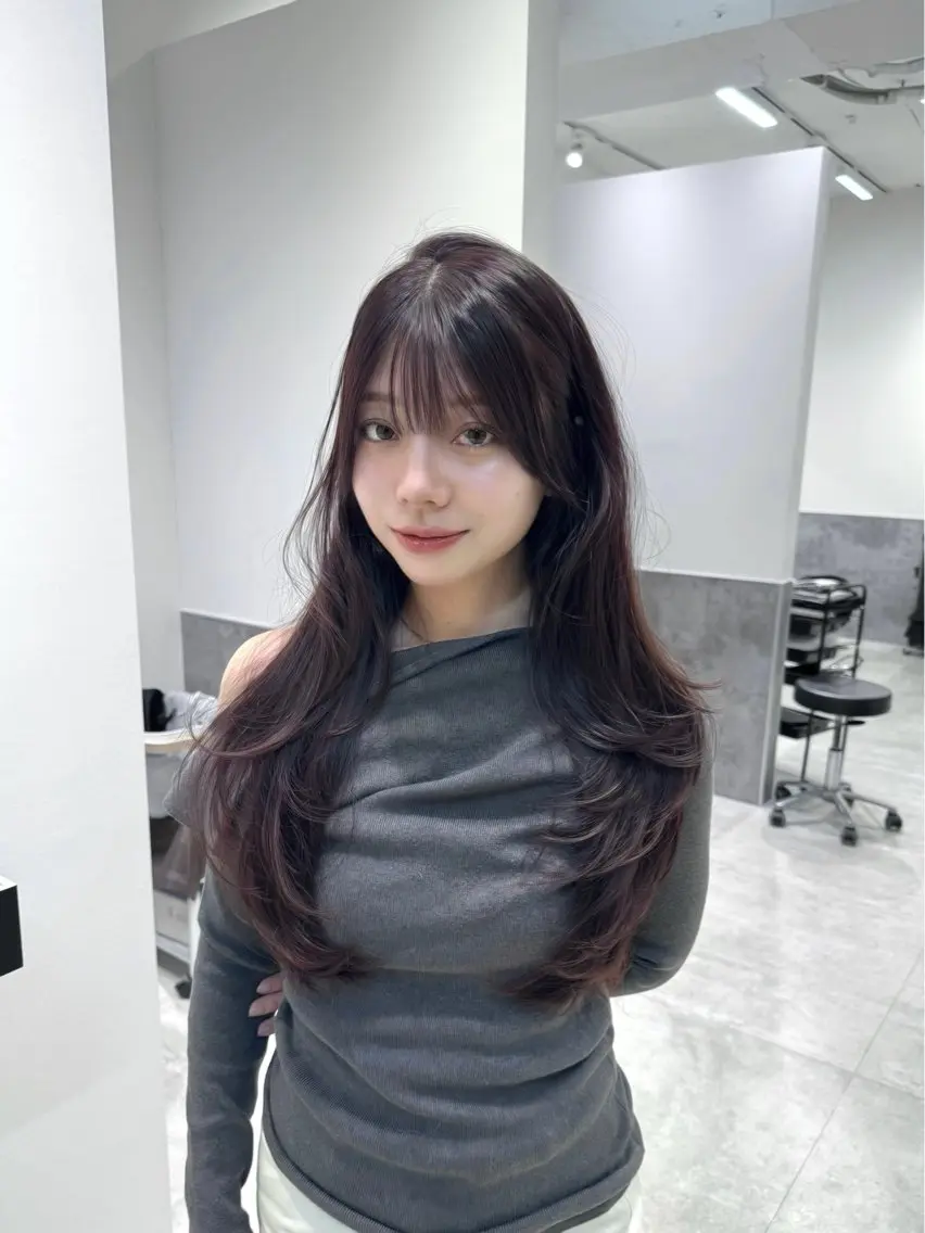 ロング カラー ブリーチ ブラウンカラー 透明感カラー ブリーチなしカラー カット ヘアカラー トリートメント 韓国系支持率No.1 レイヤー特化/きょうのヘアスタイル