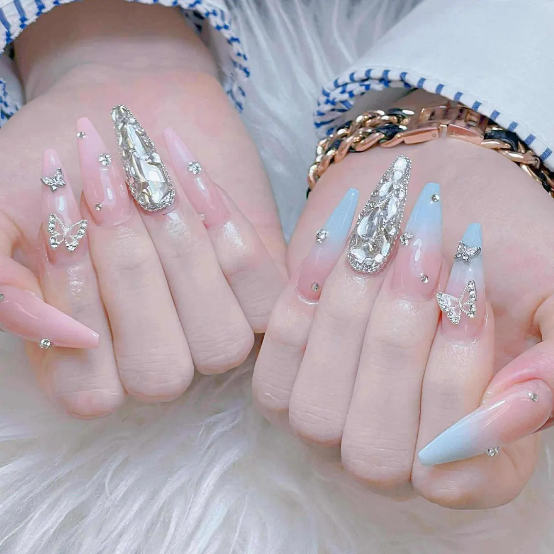 ネイル チークネイル 長さ出し フットネイル マグネットネイル 持ち込み ハンドネイル ANH NAIL ゴテゴテ専門店💎のネイルデザイン