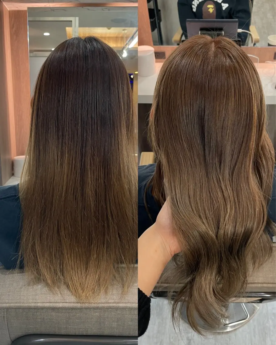 カラー ベージュカラー ブリーチ 森木 遥香のヘアスタイル