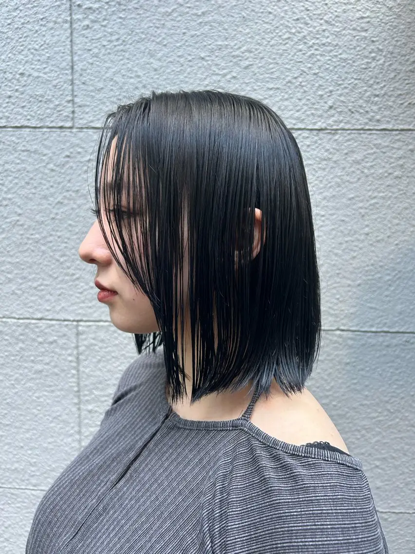 ミディアム ワンレンボブ ボブ 髪質改善 カット ヘアカラー 林 コウセイ【三軒茶屋】のヘアスタイル