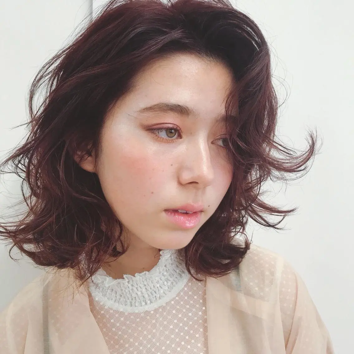 ミディアム カラー 山下 千明のヘアスタイル