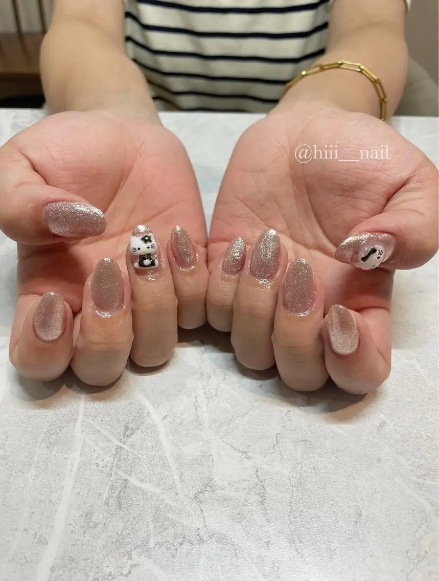 ネイル ラメ(グリッター) ワンカラーネイル hii nailのネイルデザイン