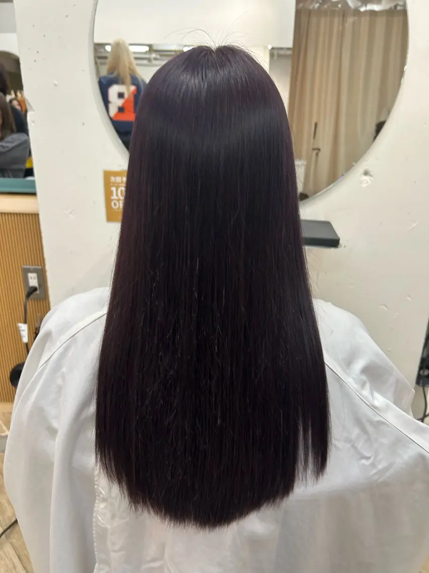 ロング カラー ヘアカラー トリートメント ベージュ/ダブルカラ ー/新潟駅/青柳萌果のヘアスタイル