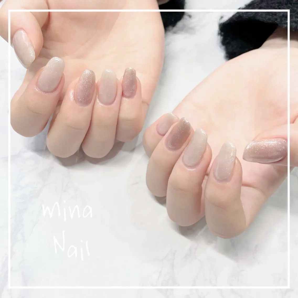 ネイル マグネットネイル シンプルネイル スクエアネイル mina Nailのネイルデザイン