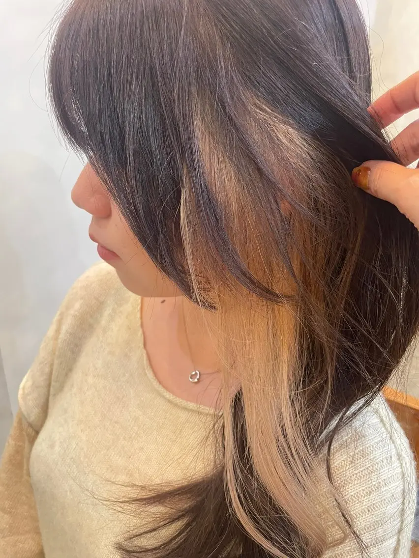 ロング シアーベージュ 似合わせカット‪// 鶴我万唯華のヘアスタイル