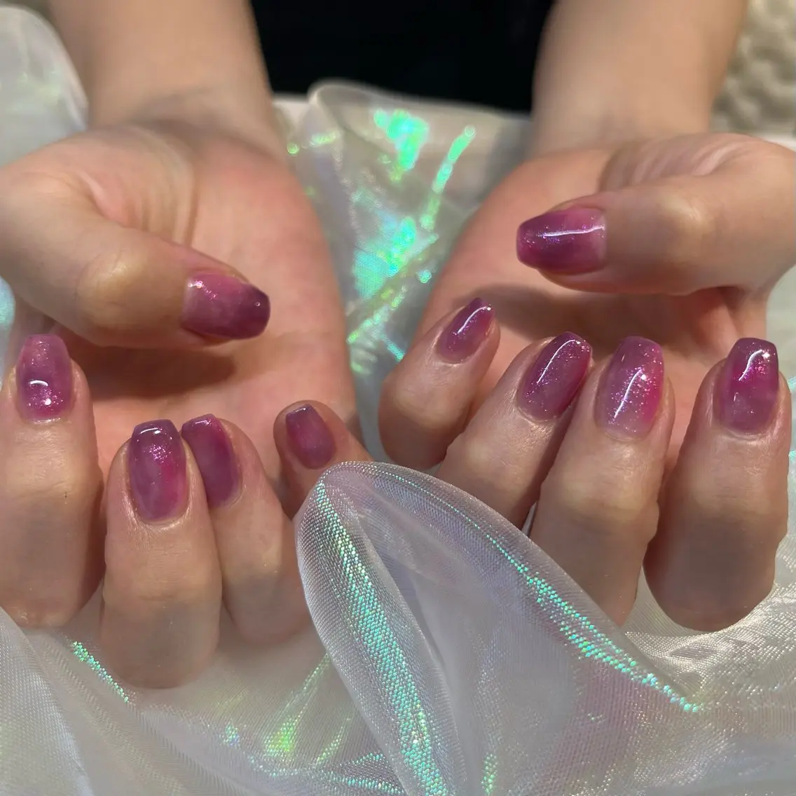 ネイル ニュアンスネイル ピンク パープル 渡邊 あかりのネイルデザイン