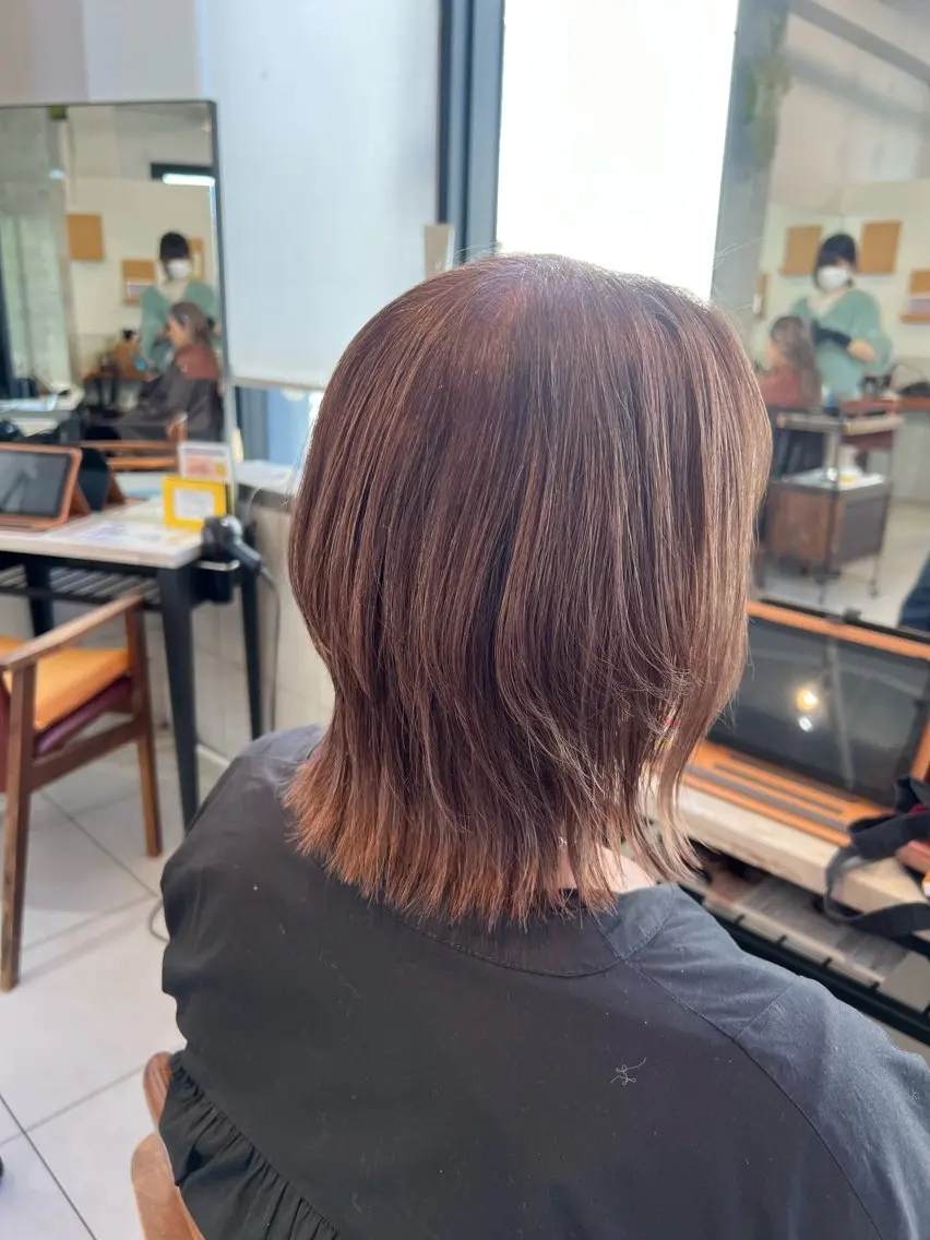 ミディアム カラー ベージュカラー ウルフカット カット ヘアカラー かわの ももな 💜ྀིのヘアスタイル