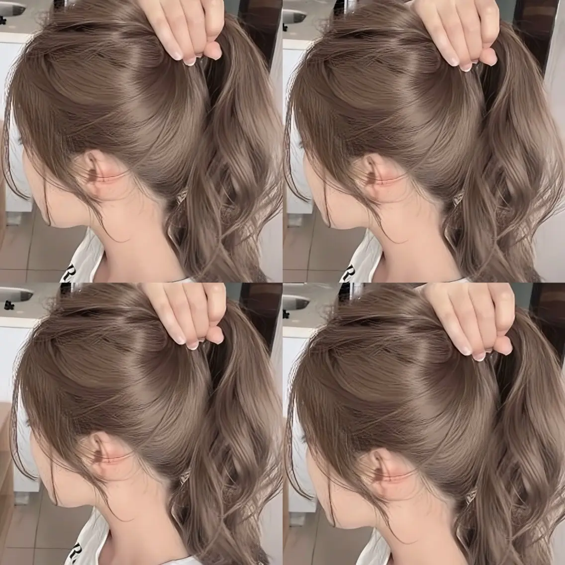 セミロング ヘアカラー トリートメント ヘッドスパ 透明感♡グレージュ ♡ミルクティー♡のヘアスタイル