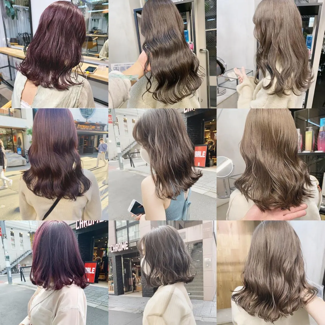 ミディアム カラー ネイル ハイトーンボブ 前田 表参道　グレージュのヘアスタイル