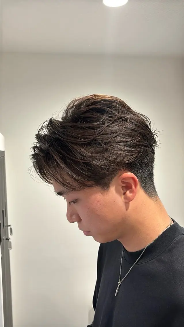 パーマ メンズ フェザーパーマ メンズパーマ カット パーマ 淺野 夕都のヘアスタイル