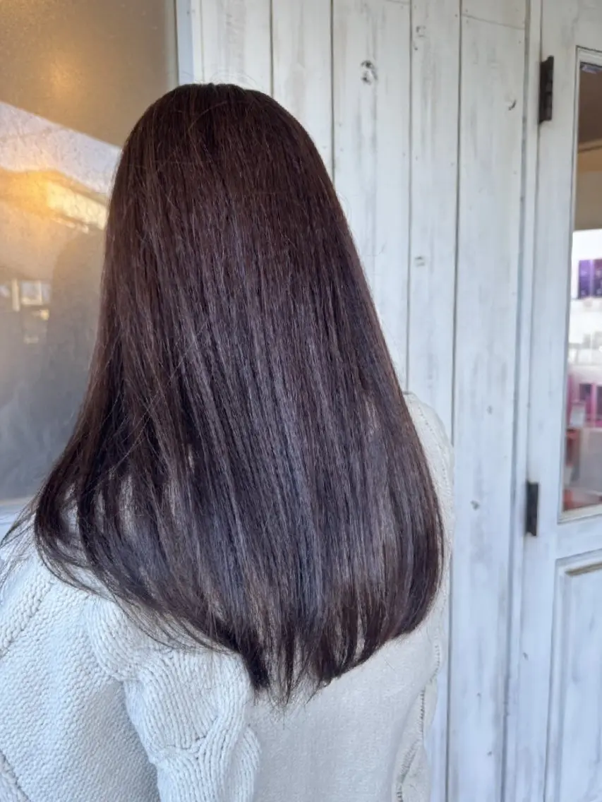 ロング カラー ブラウンカラー ショコラブラウン カット ヘアカラー 谷口ゆめ/縮毛矯正/ 大人女子/眉ワックスのヘアスタイル