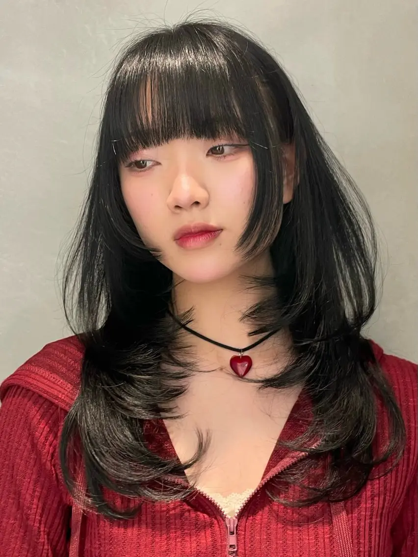 セミロング 骨格補正 レイヤー🌸さくらのヘアスタイル