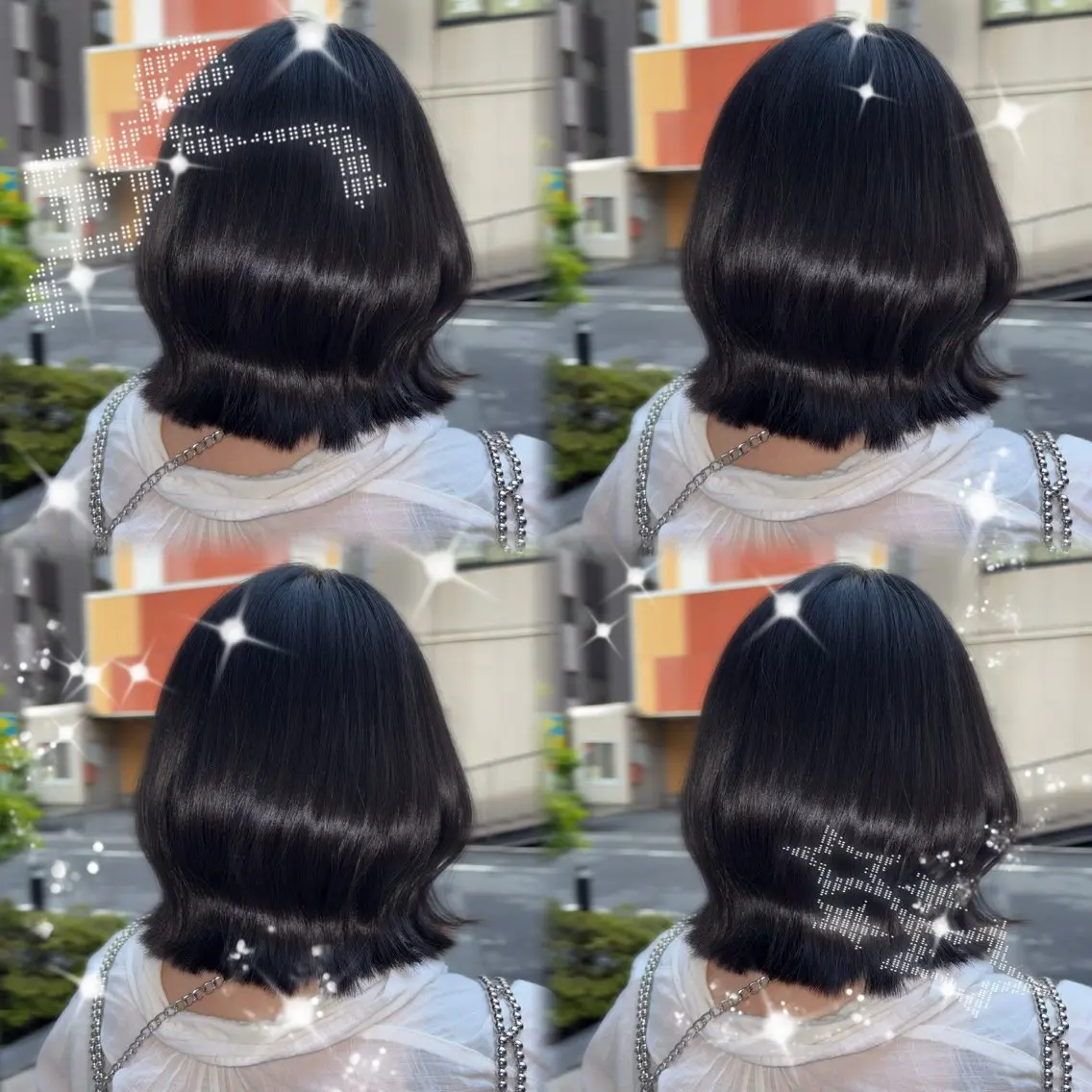 ミディアム 切りっぱなしボブ ボブ 韓国風ヘア 森元 優衣のヘアスタイル