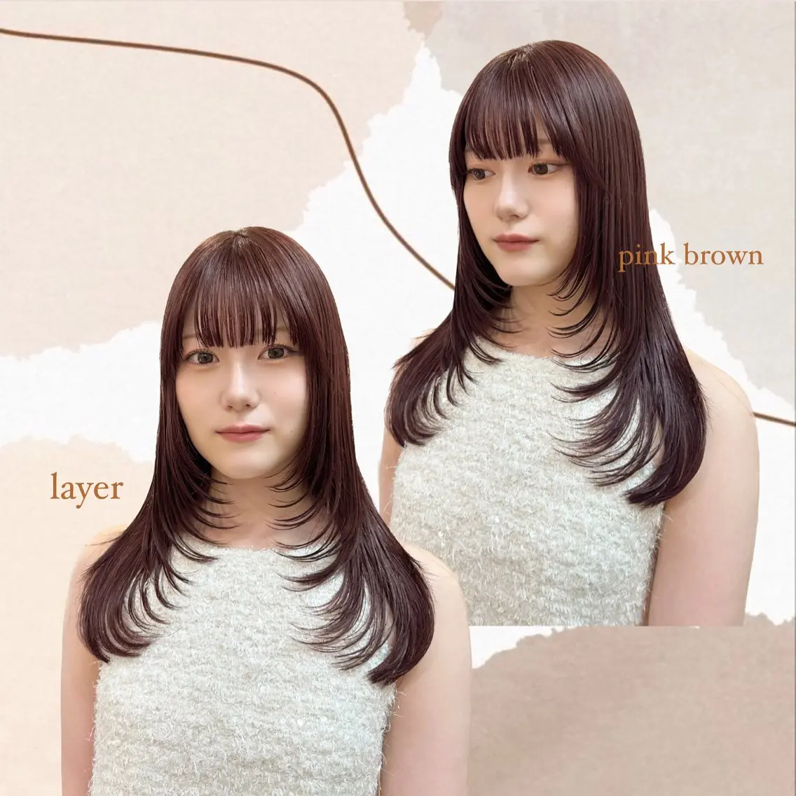 ロング カラー カット Haruka 🎀暖色カラーのヘアスタイル