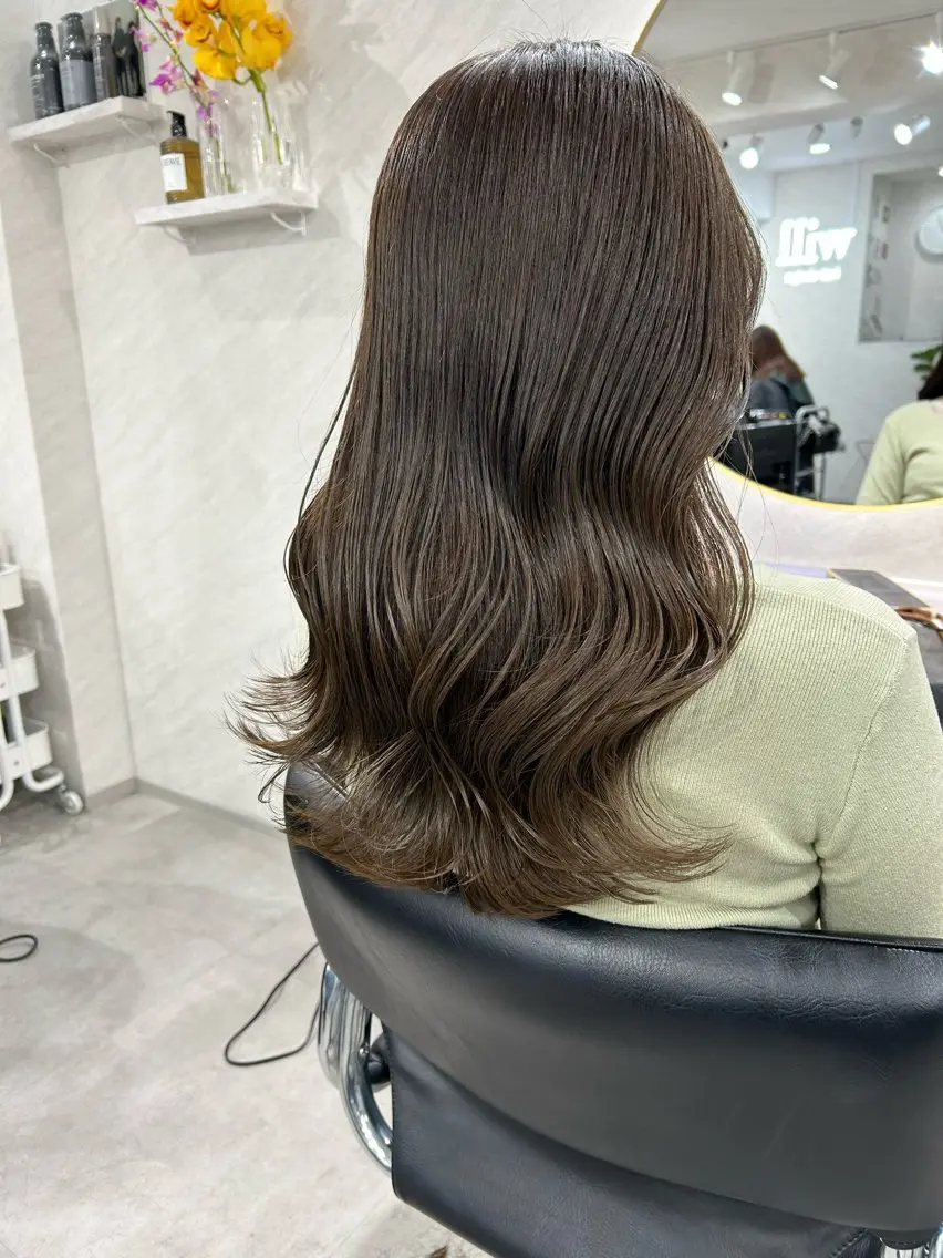 ロング カラー カット ヘアカラー トリートメント 髪質改善will hairdesignのヘアスタイル