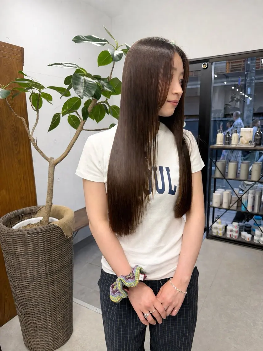 ロング カラー 髪質改善 トリートメント 縮毛矯正 トリートメント 松永 雄樹のヘアスタイル