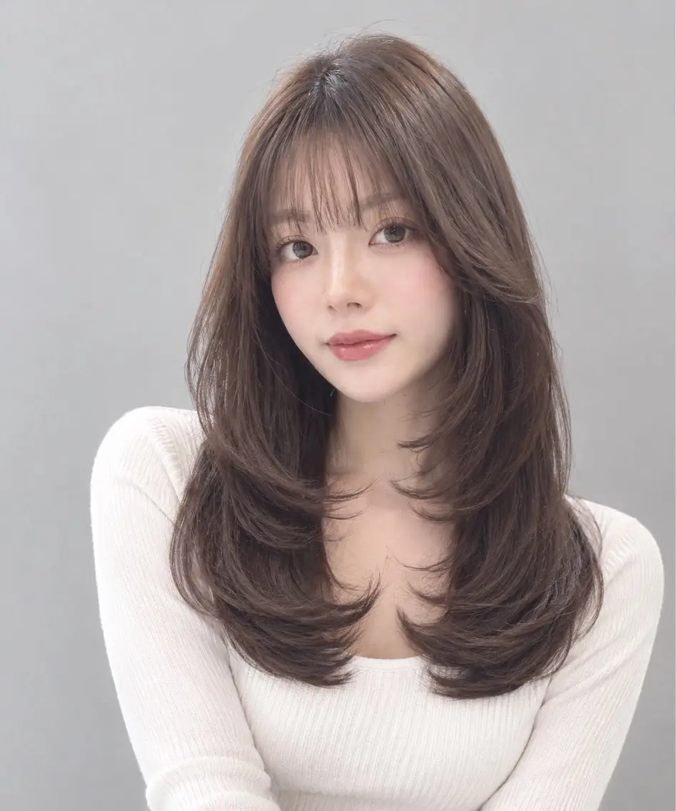 ロング カラー 韓国風ヘア レイヤーカット カット ヘアカラー トリートメント メテオカラー/ 縮毛矯正/高橋勇樹のヘアスタイル