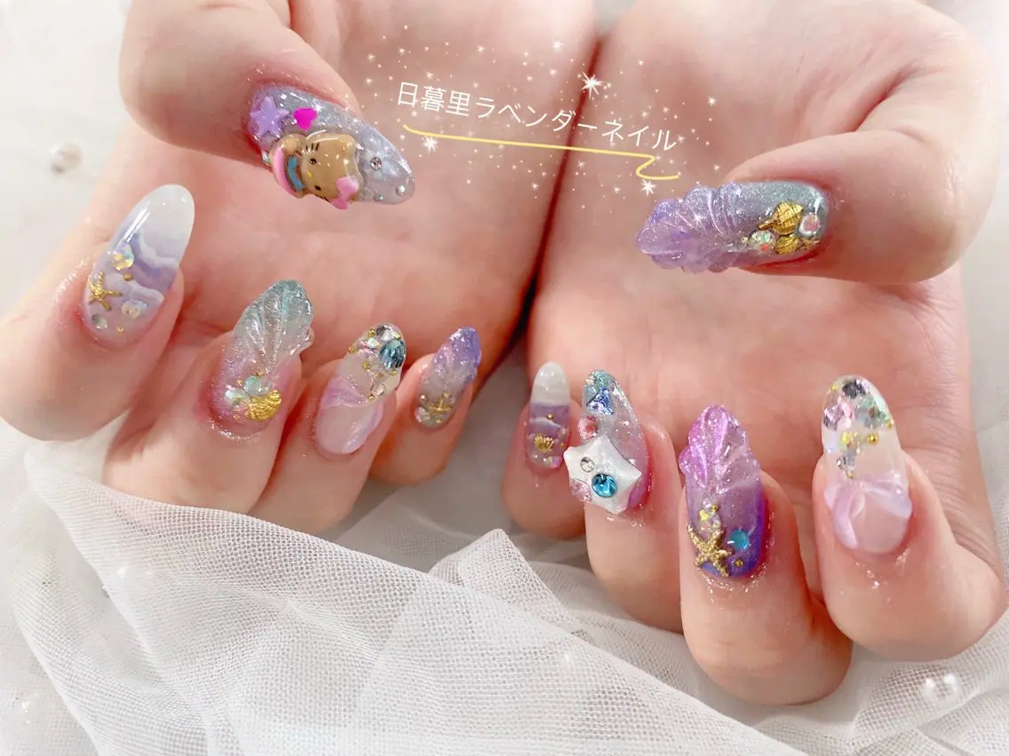 ネイル ハンドネイル ラベンダー💖日暮里 ルル💖ネイルのネイルデザイン