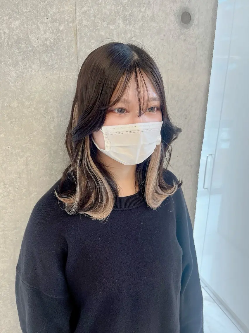 セミロング シールエクステ エクステ エクステ りおな/髪質改善/ カラー /平尾のヘアスタイル