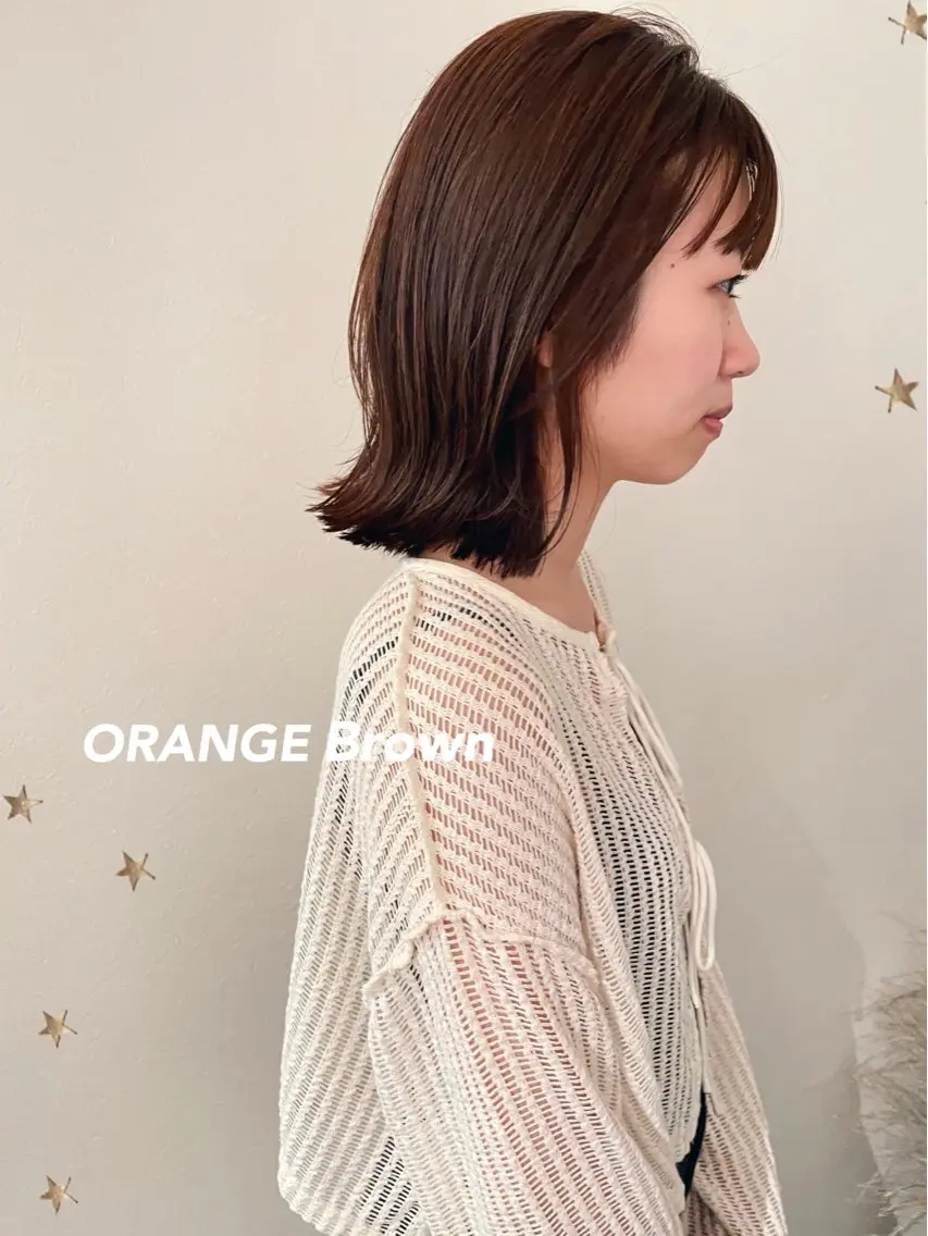 ミディアム カラー カット ヘアカラー 市川 千夏のヘアスタイル