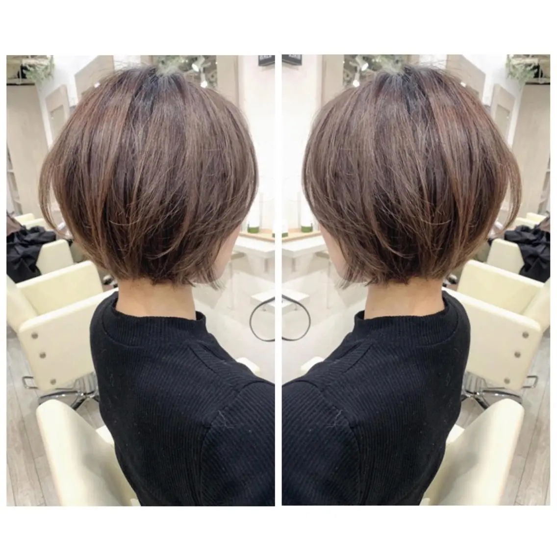 ショート カラー カット ヘアカラー トリートメント 京都大人女性ショート 徒歩1分/秋山のヘアスタイル
