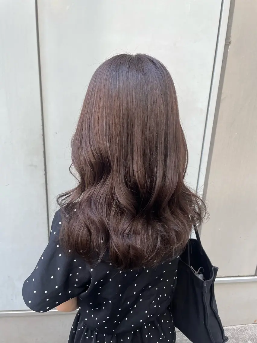 セミロング カラー ヘアカラー トリートメント ヘッドスパ ヘアセット 大人っぽ♡上品な暖色 ♡ブリーチなし♡のヘアスタイル