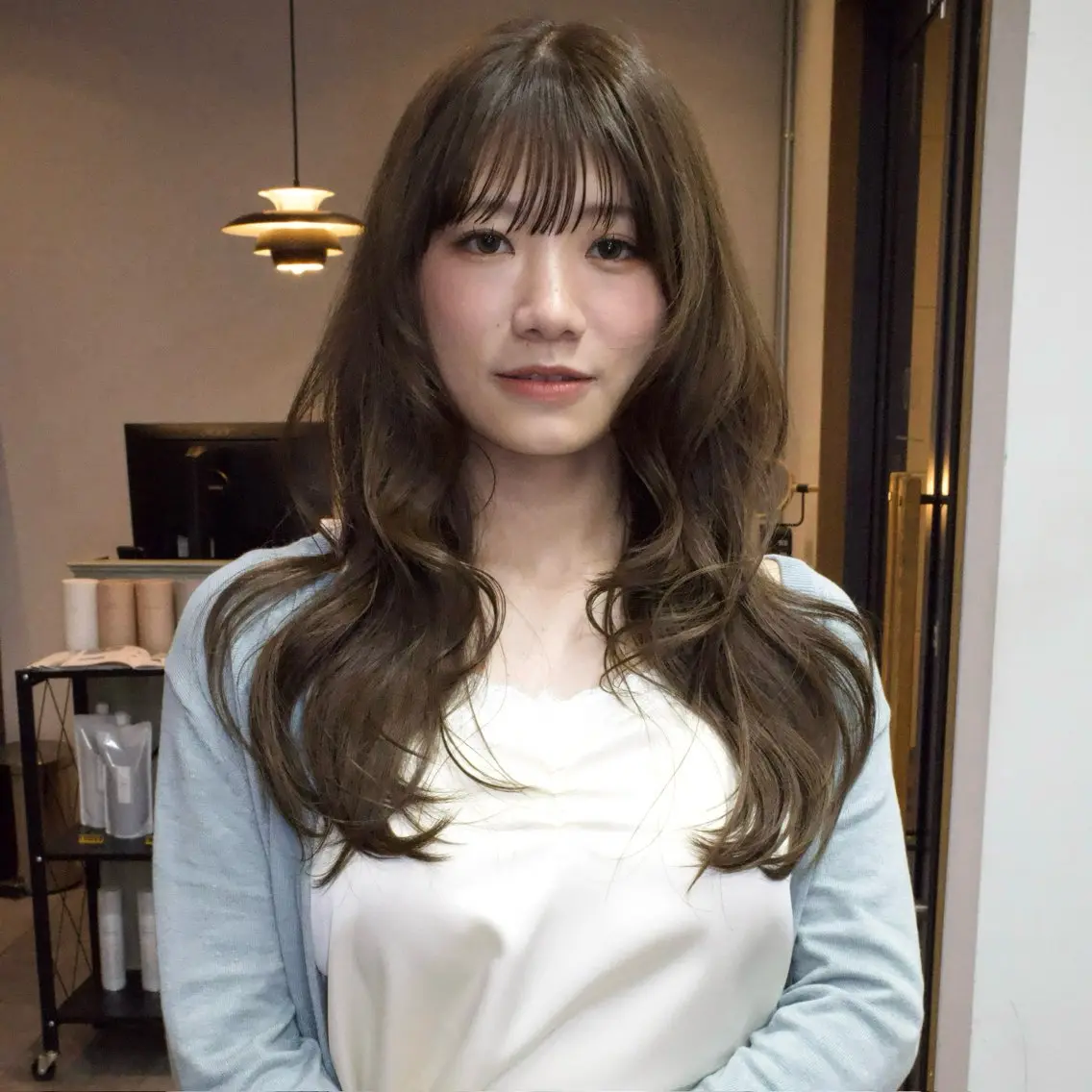 ロング カラー ベージュカラー ミント ミントベージュ カット ヘアカラー トリートメント yoro /ミホのヘアスタイル