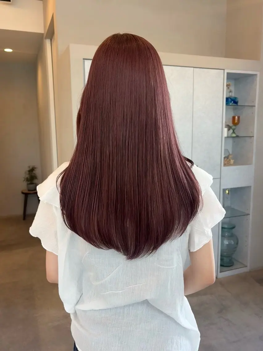ロング カラー ベージュカラー ブリーチ ピンクカラー ピンクベージュ カット ヘアカラー トリートメント 🎀レイヤーカット 韓国ヘア🎀maiのヘアスタイル