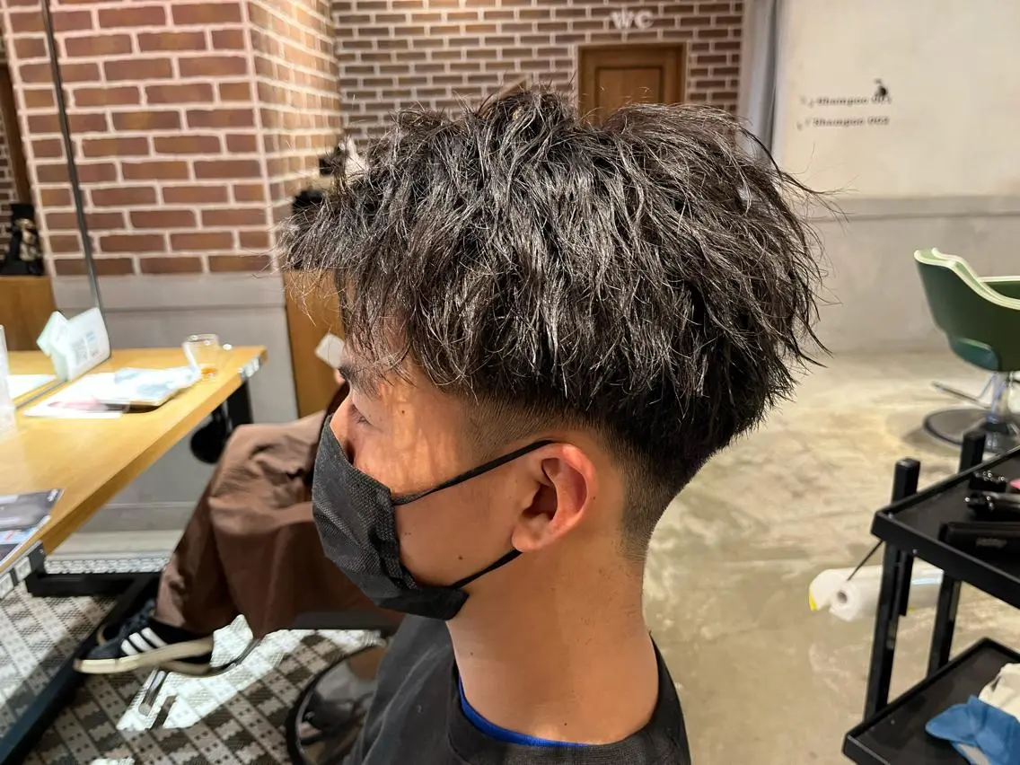 ショート パーマ 永島 諒のヘアスタイル