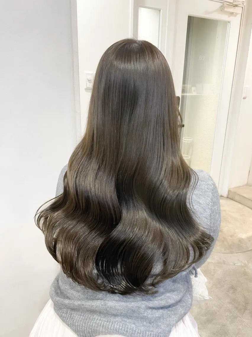 ロング カラー ベージュカラー ダブルカラー グレージュ ミント オリーブグレージュ ヘアカラー トリートメント ミディアム/顔周り/ ベージュ🌼mayuのヘアスタイル