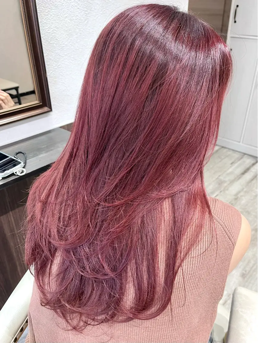 ロング カラー ヘアアレンジ 外国人風カラー 韓国風ヘア レイヤーカット Belle hair Design青野大貴のヘアスタイル