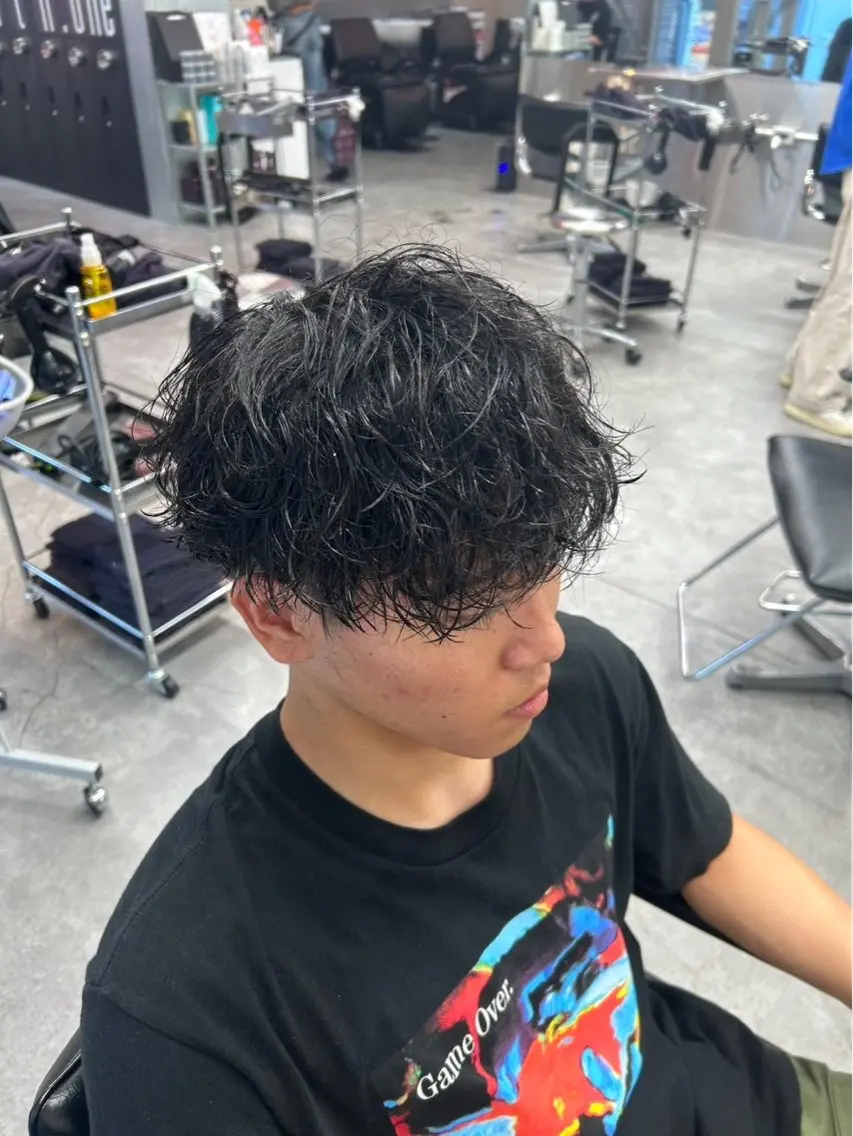 ショート パーマ メンズ カット パーマ ヘアセット お悩み解消✨/ メンズパーマ✨/直樹のヘアスタイル
