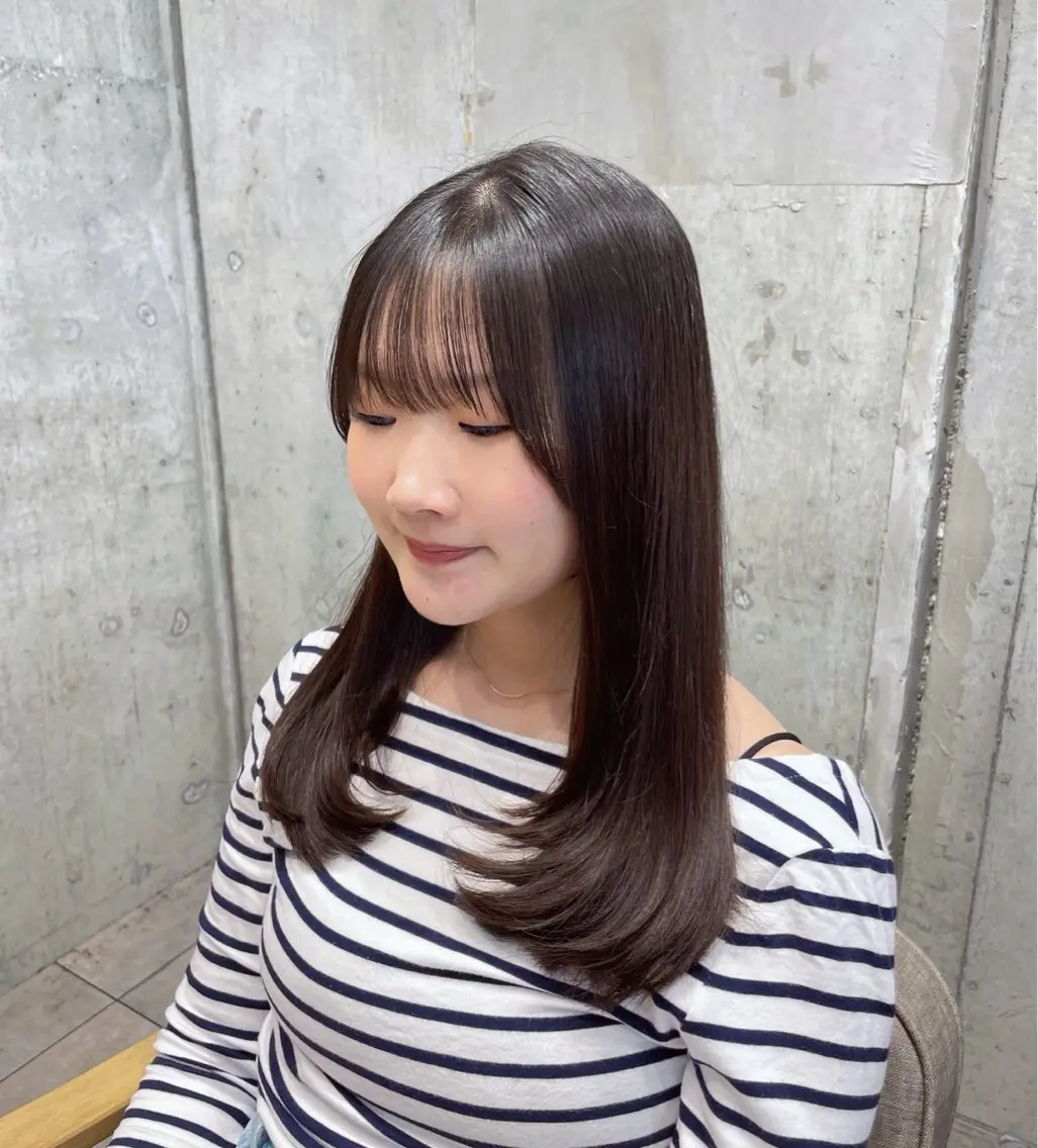 セミロング レイヤーカット ローレイヤー カット トリートメント 顔周り/レイヤー🎀 natsumiのヘアスタイル
