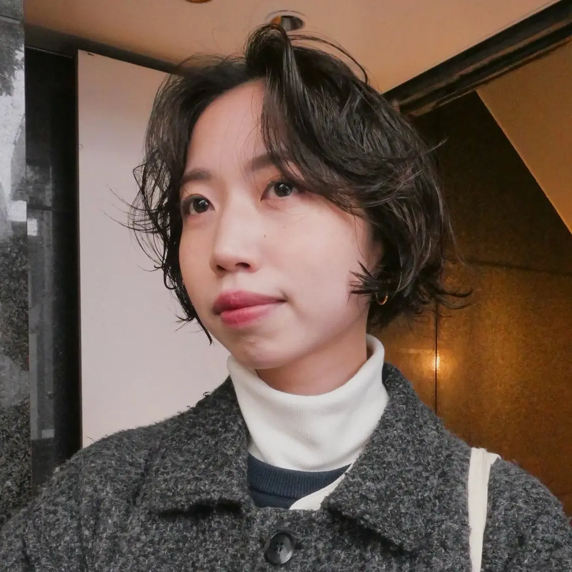 ショート カラー パーマ ボブ トリートメント ニュアンスパーマ カット ヘアカラー パーマ トリートメント 🌿ボブ パーマ高橋啓太🌿のヘアスタイル