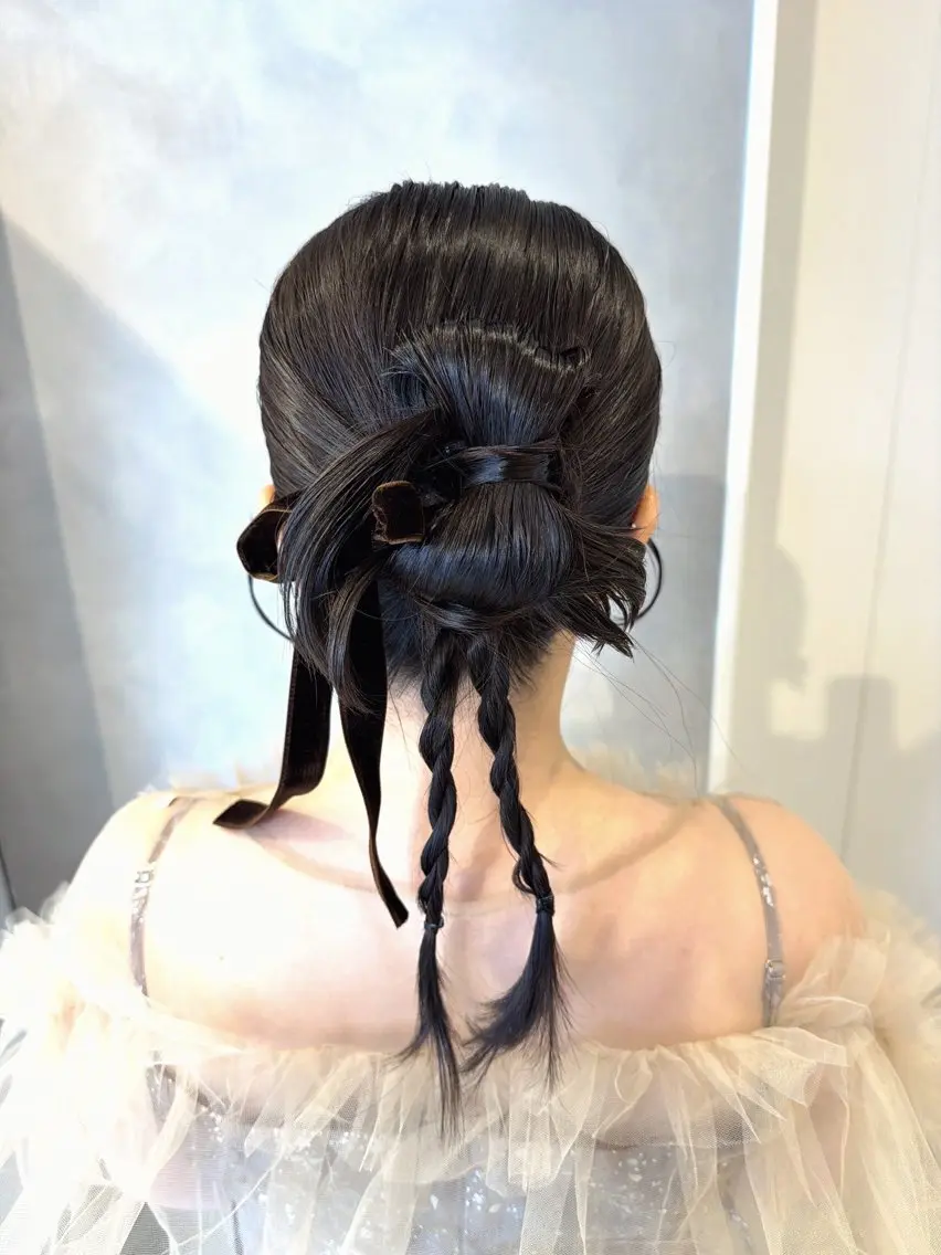 ヘアアレンジ ヘアセット 透明感カラー✨艶髪 制作🌱山根あゆみのヘアスタイル