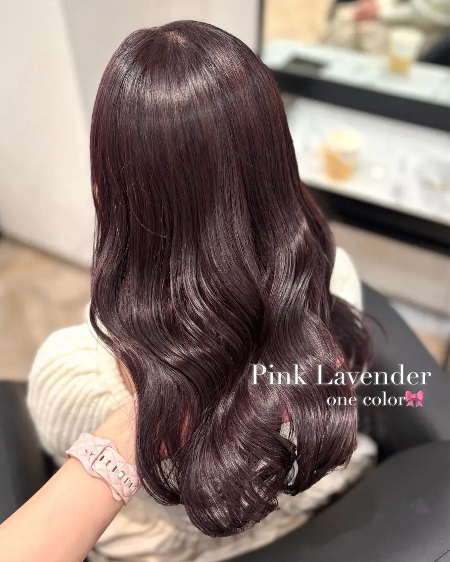 ロング カラー ブリーチ ラベンダーカラー ブリーチなしカラー ピンクカラー ピンクラベンダー カット ヘアカラー トリートメント 𝒎𝒐𝒆🩰 名駅/ヘアメ/暖色♡のヘアスタイル
