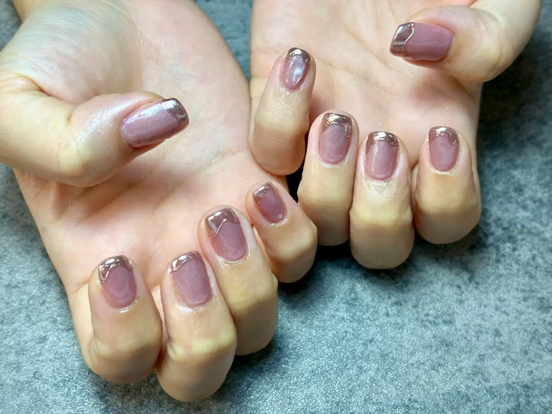 ネイル フレンチネイル ミラーネイル ハンドネイル GéRanium Harukaのネイルデザイン