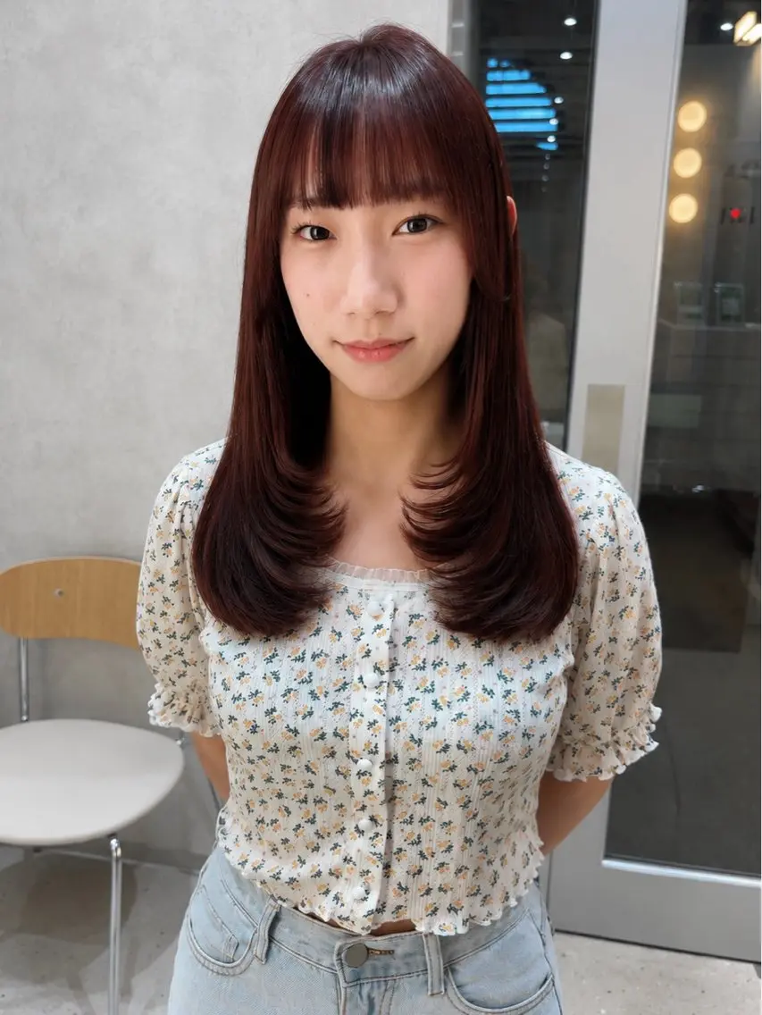 セミロング カット ヘアカラー トリートメント Zina 奈良 kannaのヘアスタイル