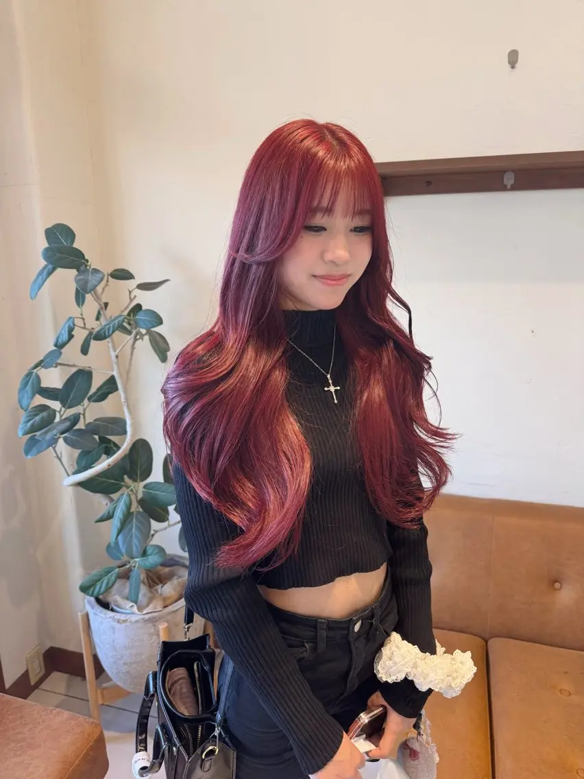 ロング カラー ヘアカラー MEGU/layer cut/透明感カラーのヘアスタイル
